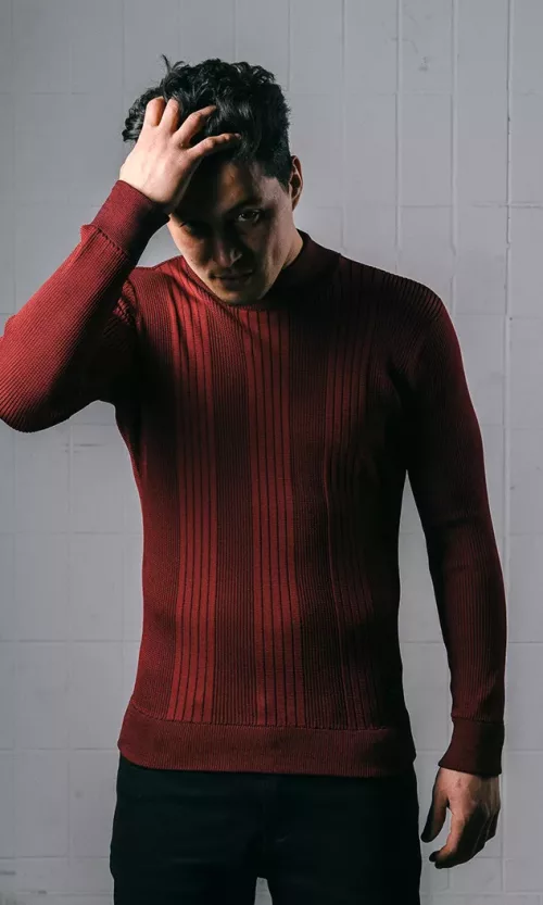 Serious Mockneck - maroon
