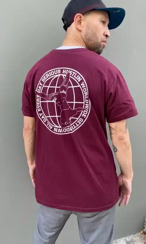Serious Worldwide Tee - burgundy