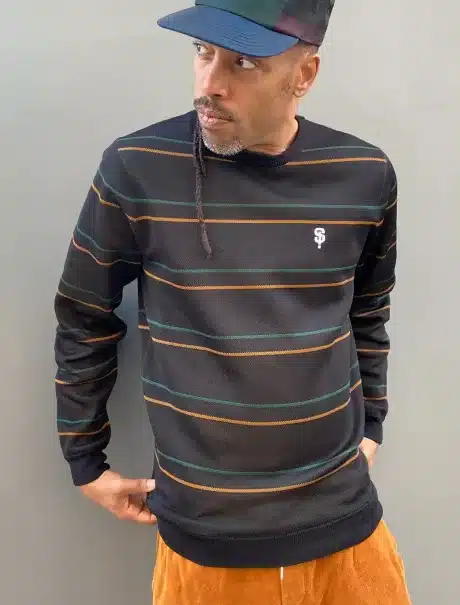 Serious Crewneck | Black Striped - Image 2
