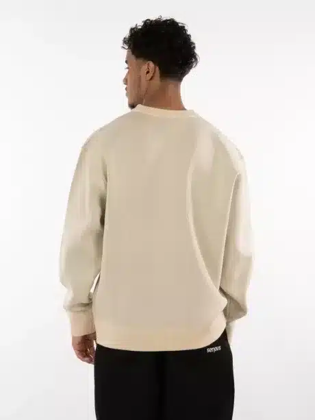 Serious Script Crewneck | Beige - Image 4