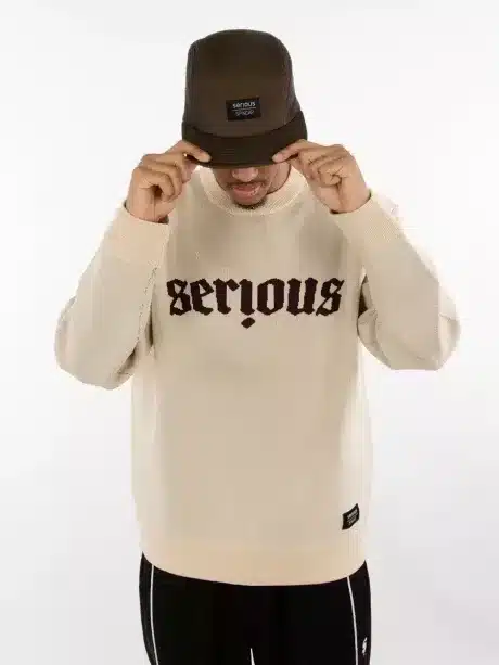 Serious Script Crewneck | Beige - Image 3