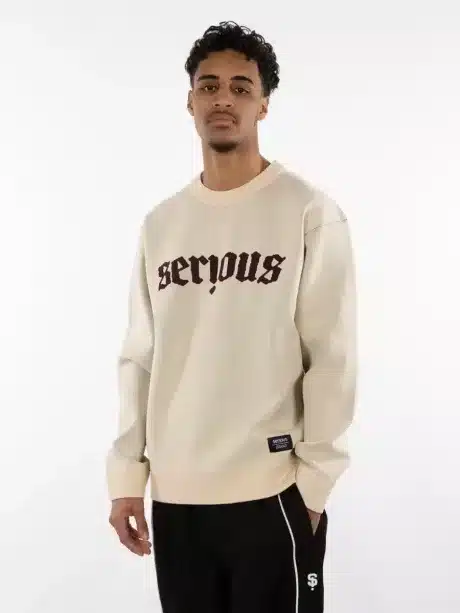 Serious Script Crewneck | Beige