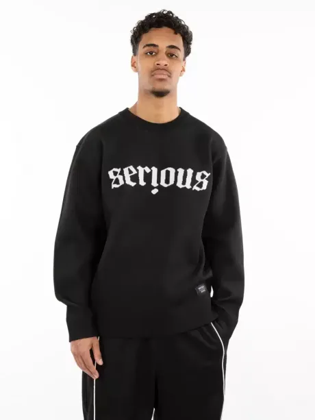 Serious Script Crewneck | Black - Image 2