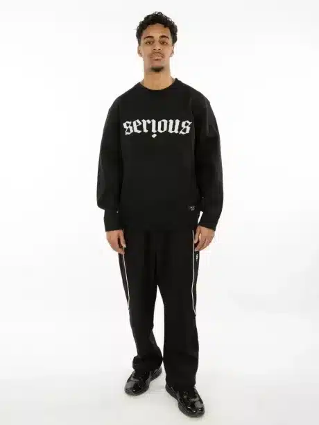Serious Script Crewneck | Black - Image 4